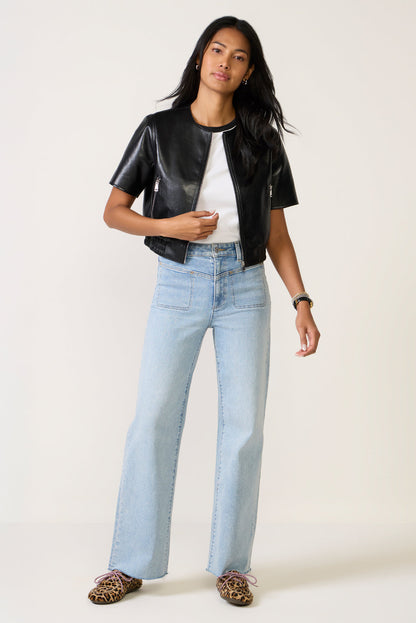 Billie Leather Bomber