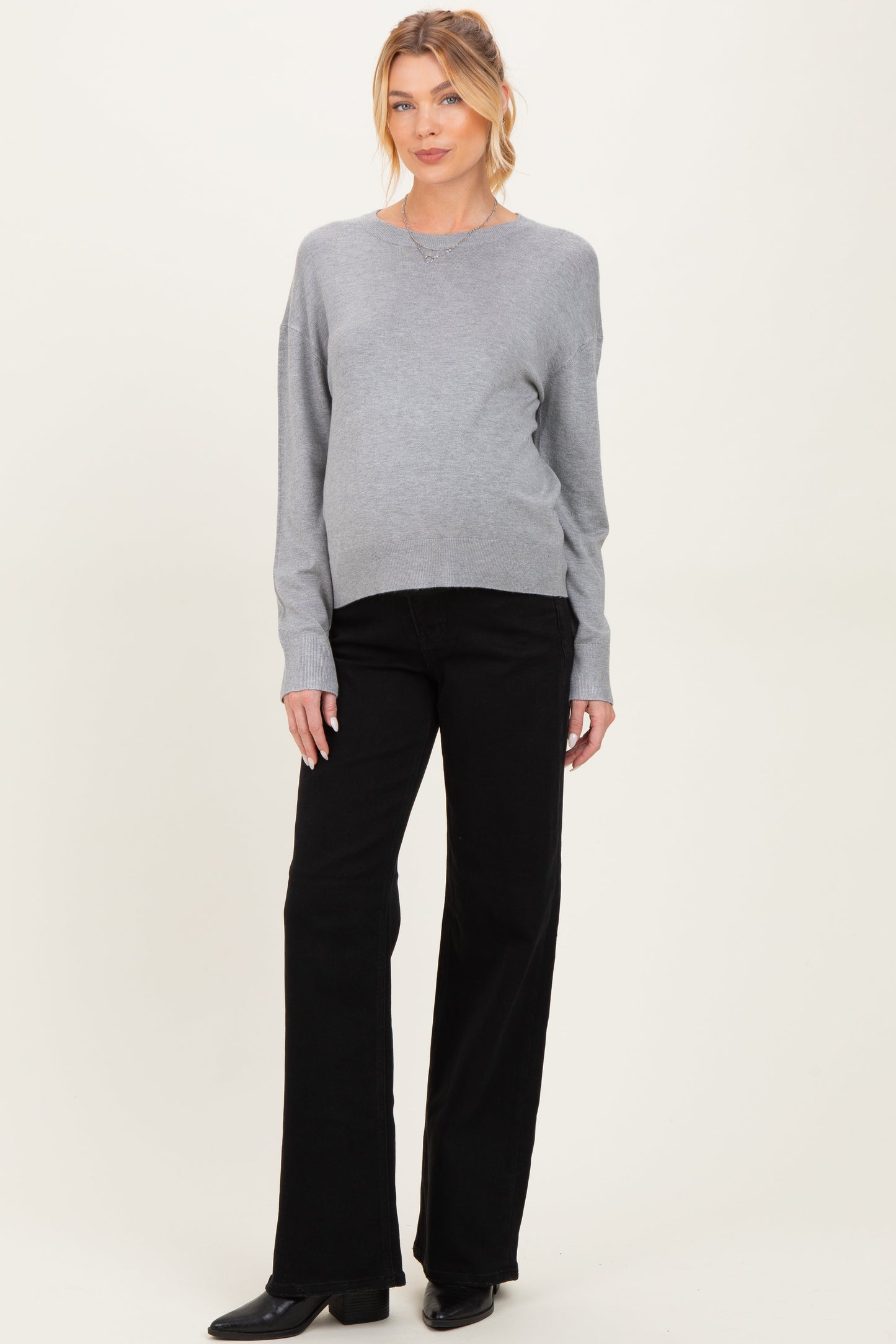 Black Classic Wide Leg Maternity Jeans