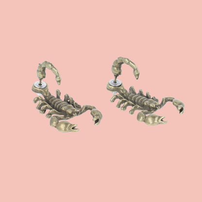 Scorpion 2 Piece Stud Earrings (Antique Gold Plated)