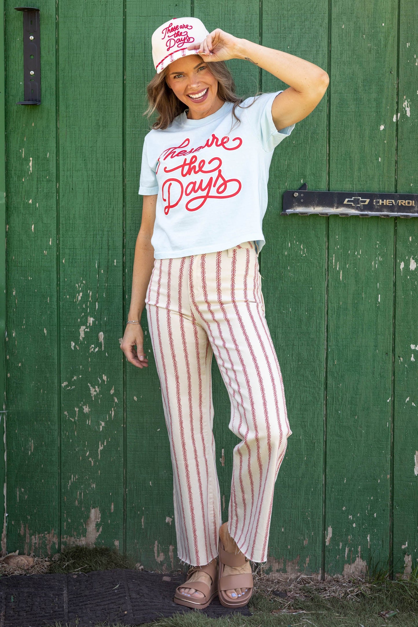 Ballpark Days Baseball Crop Tee- 100% Cotton