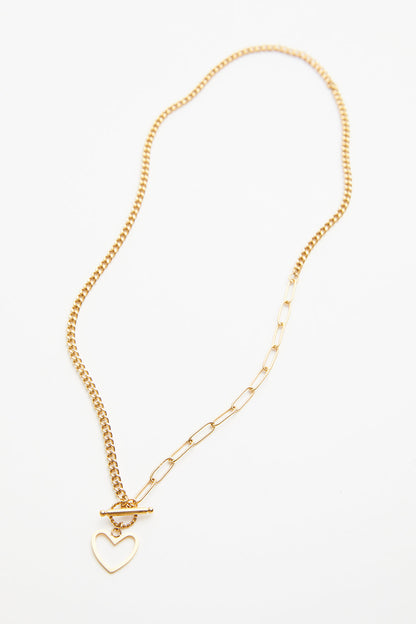 Heart Charm Toggle Necklace