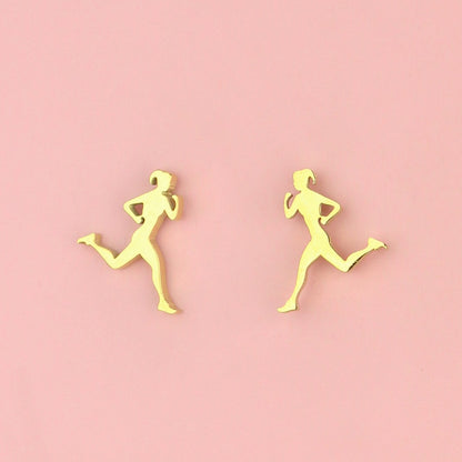 She's a Track Star Stud Earrings - Gold Plated