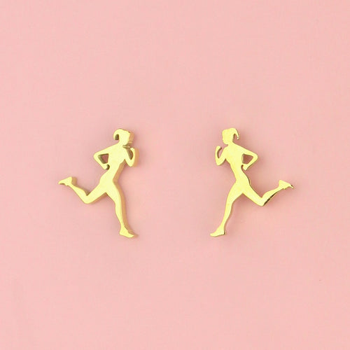 She's a Track Star Stud Earrings - Gold Plated