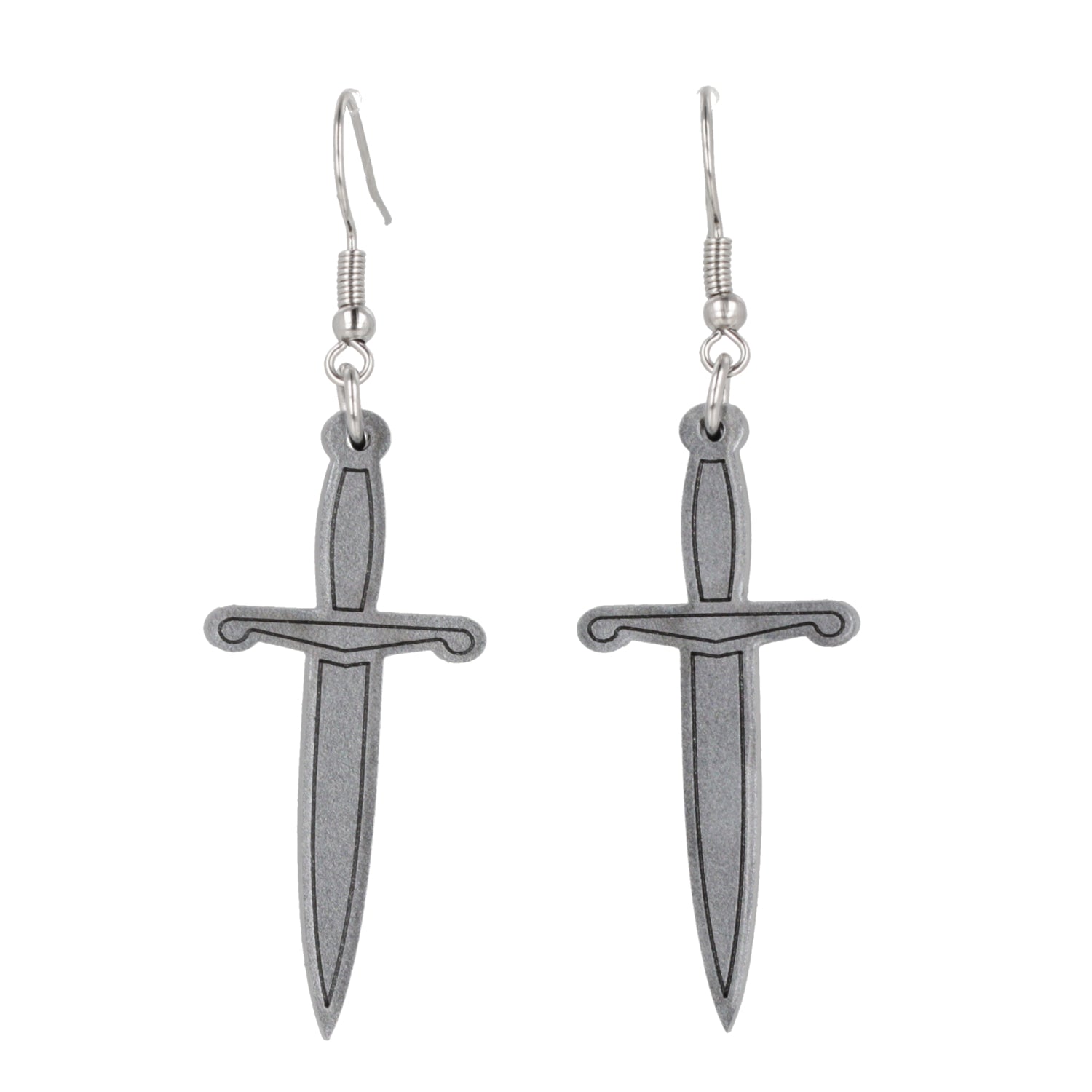 Silver Dagger Earrings