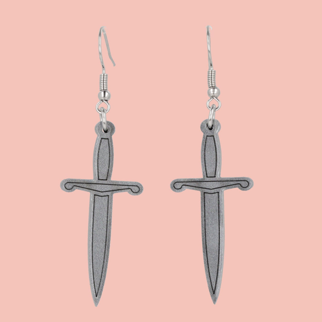 Silver Dagger Earrings