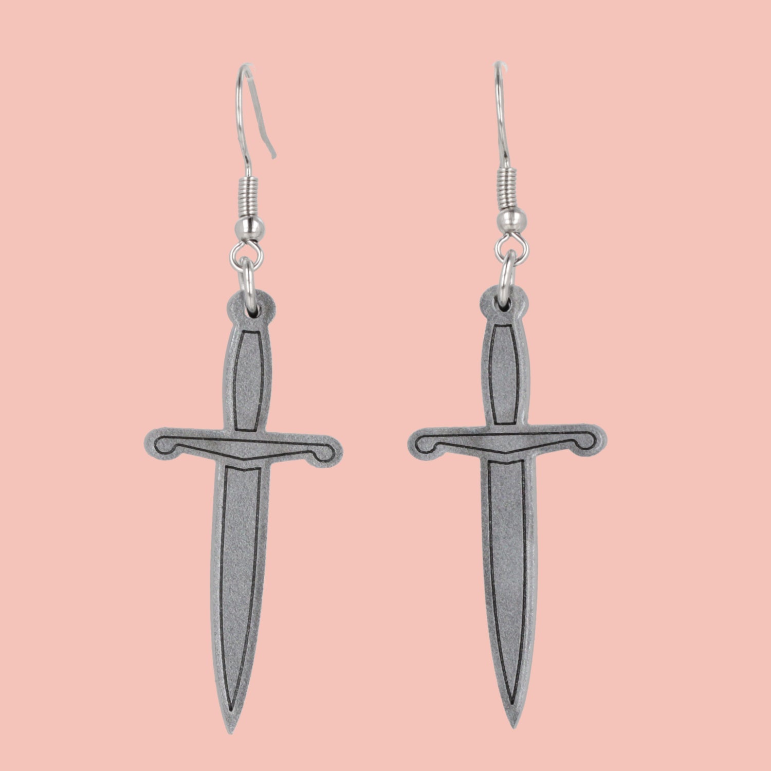 Silver Dagger Earrings