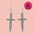 Silver Dagger Earrings