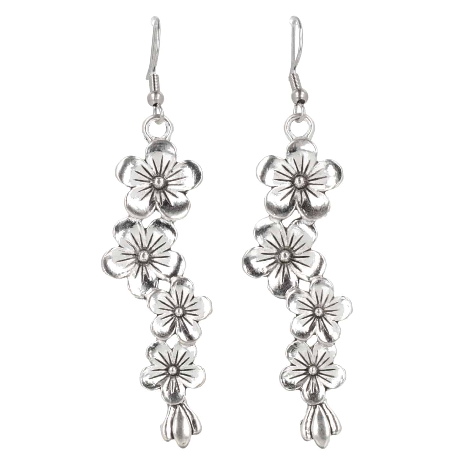 Silver Flowers Earrings