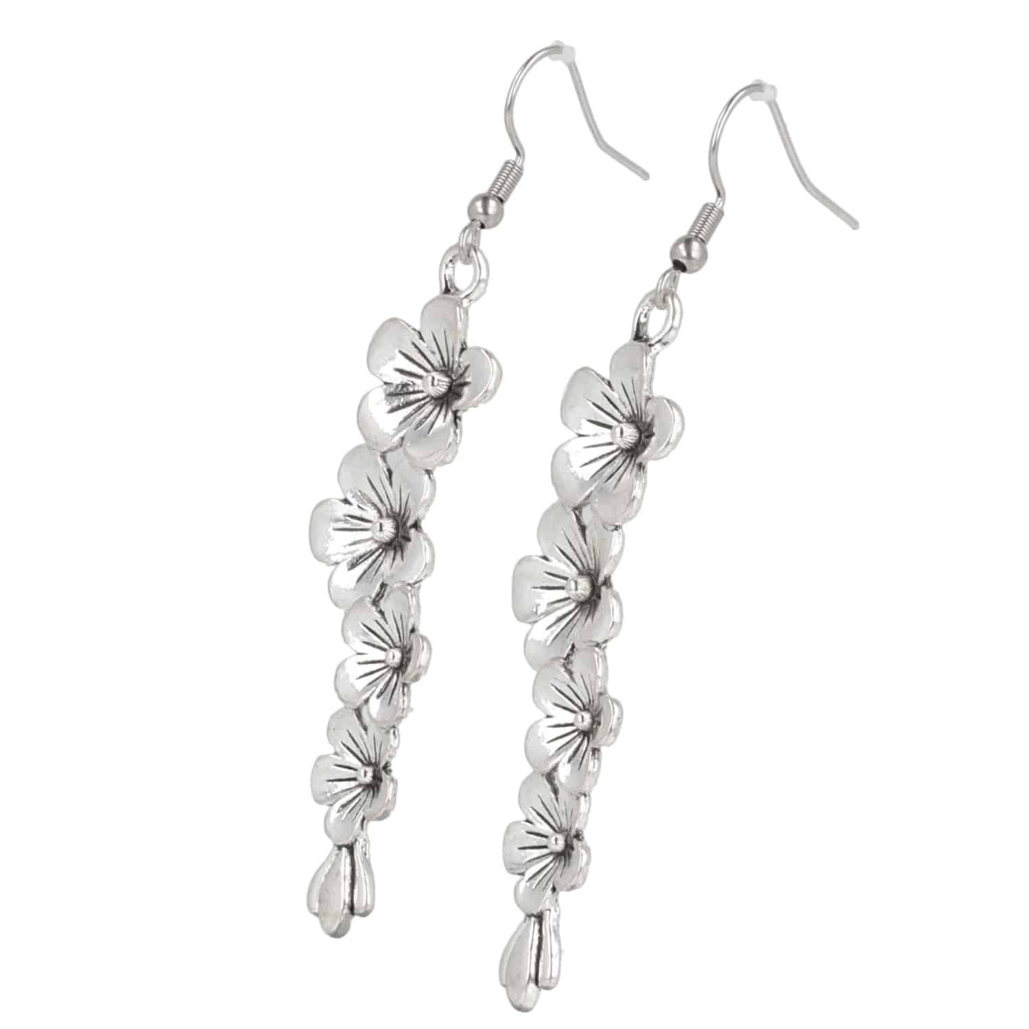 Silver Flowers Earrings