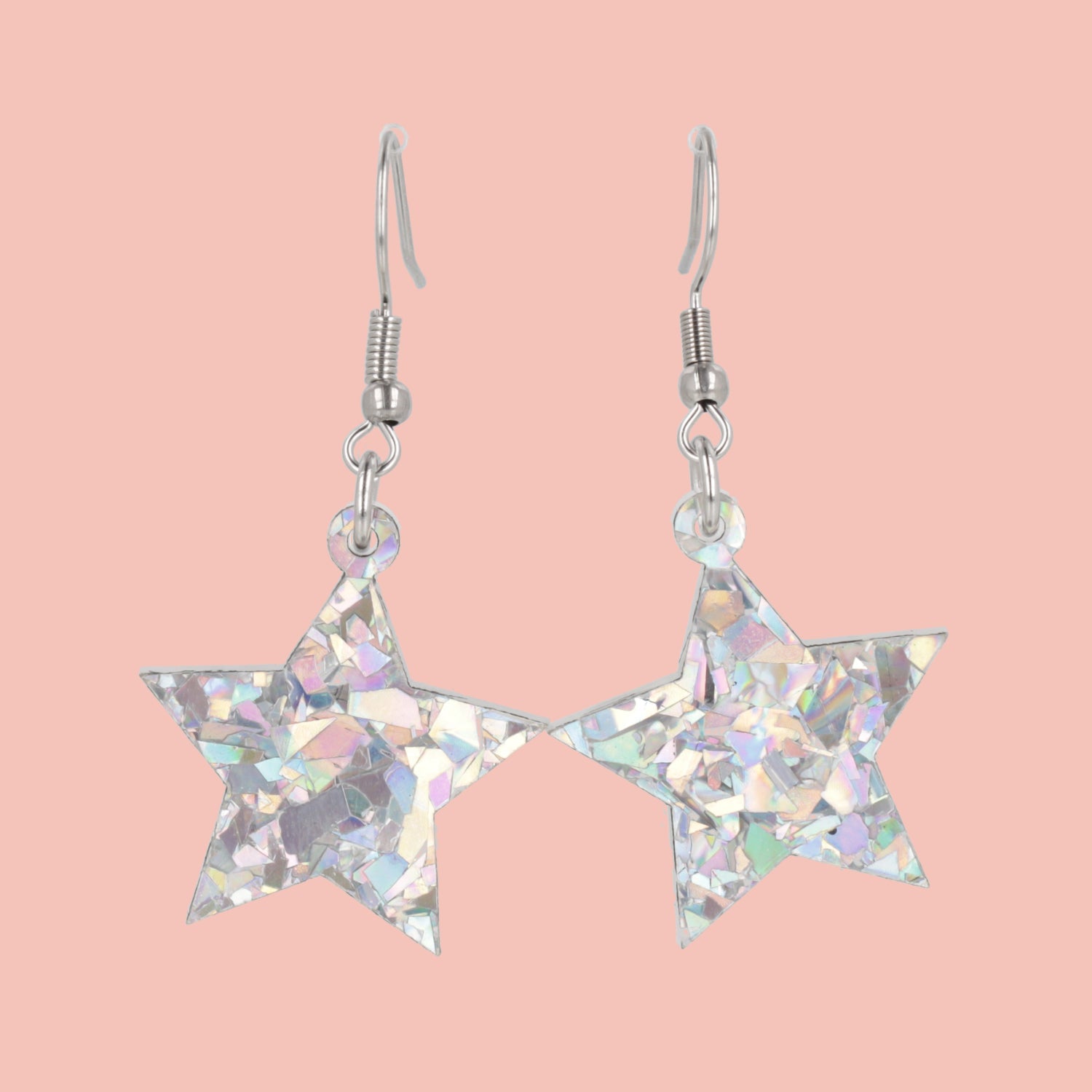 Silver Confetti Stars Earrings